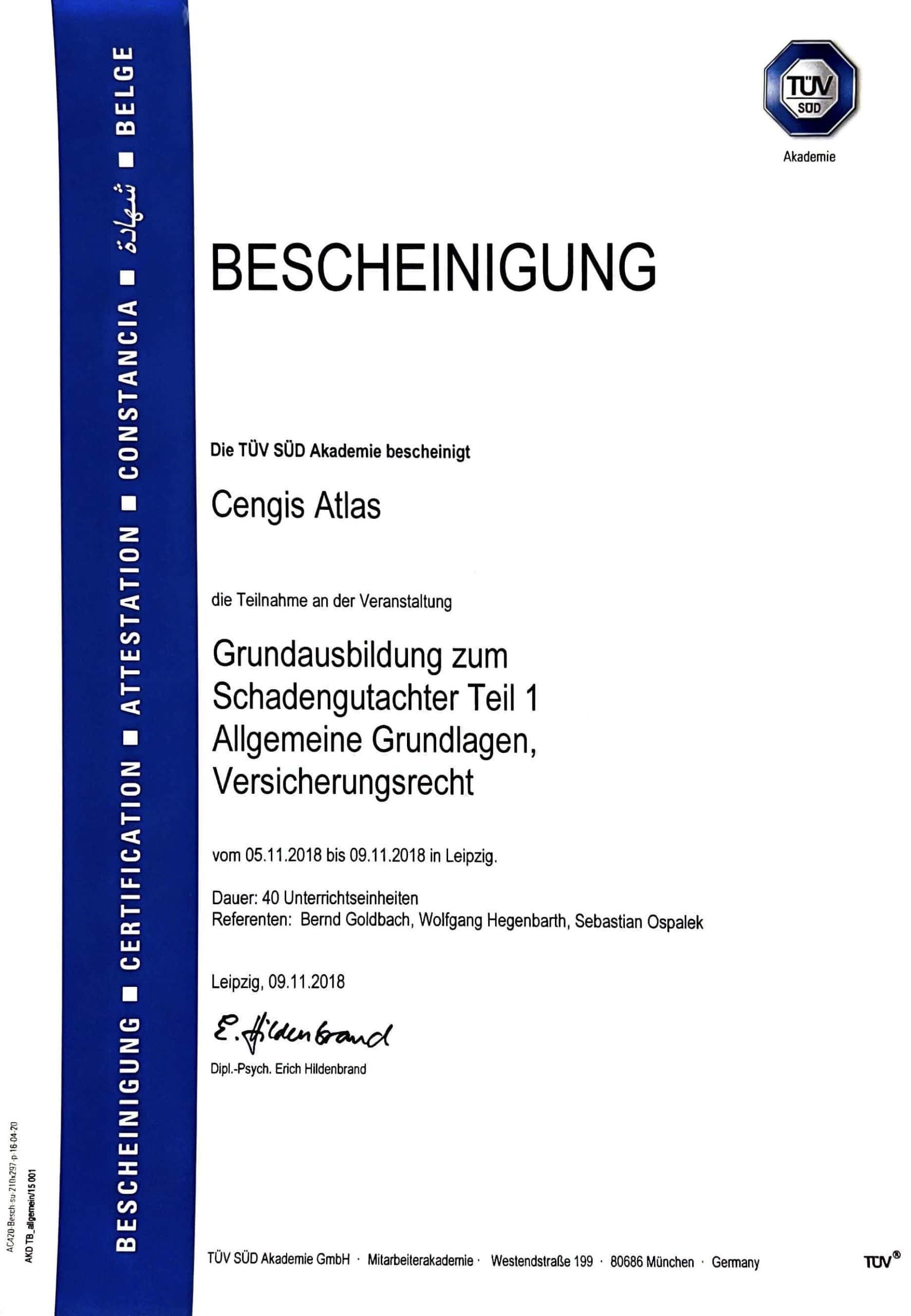 TÜV SÜD Zertifikat