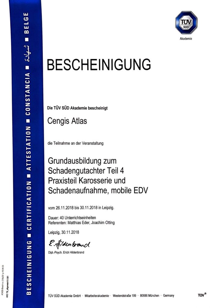 Zertifikat TÜV
